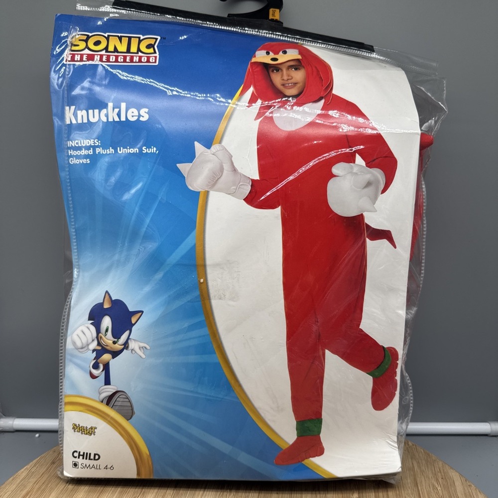 Spirit Halloween Knuckles Sonic the Hedgehog Jumpsuit Costume Child Small 4-6